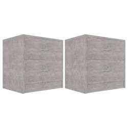 vidaXL Mesitas de noche 2 uds madera contrachapada hormigón 40x30x40cm