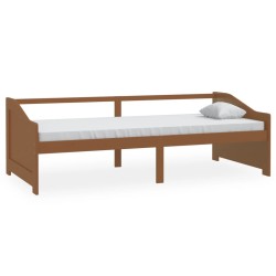 vidaXL Sofá cama 3 plazas madera maciza de pino marrón miel 90x200 cm