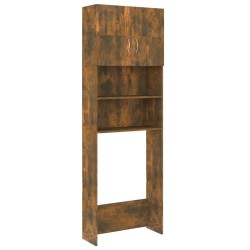 vidaXL Armario de lavadora color roble ahumado 64x25,5x190 cm