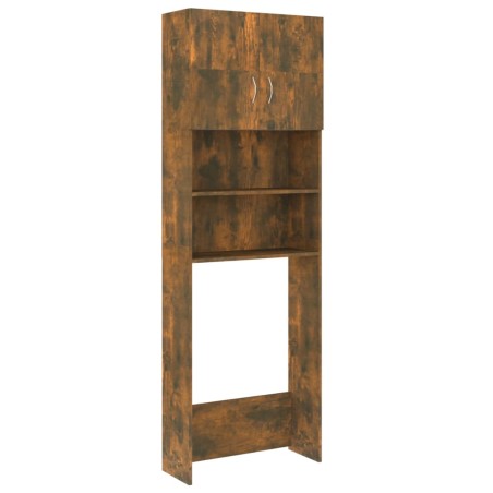vidaXL Armario de lavadora color roble ahumado 64x25,5x190 cm