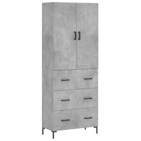 vidaXL Aparador alto madera contrachapada gris hormigón 69,5x34x180 cm