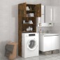 vidaXL Armario de lavadora color roble ahumado 64x25,5x190 cm