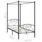 vidaXL Estructura de cama con dosel metal negro 120x200 cm 