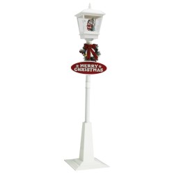 vidaXL Farola de Navidad con Papá Noel y LED 180 cm