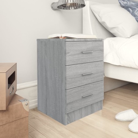 vidaXL Mesitas de noche 2 uds madera gris Sonoma 38x35x56 cm