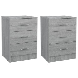 vidaXL Mesitas de noche 2 uds madera gris Sonoma 38x35x56 cm