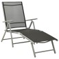 vidaXL Tumbona plegable textilene y aluminio negro y plateado