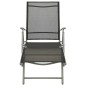 vidaXL Tumbona plegable textilene y aluminio negro y plateado