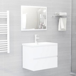 vidaXL Juego de muebles de baño 2 pzas madera contrachapada blanco