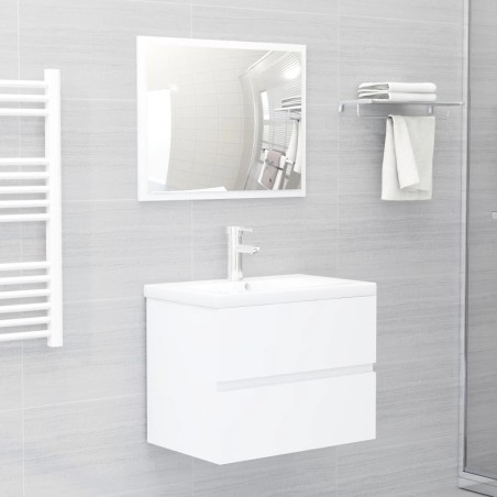 vidaXL Juego de muebles de baño 2 pzas madera contrachapada blanco