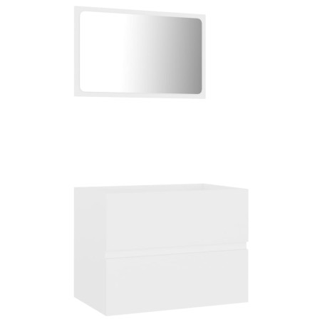 vidaXL Juego de muebles de baño 2 pzas madera contrachapada blanco