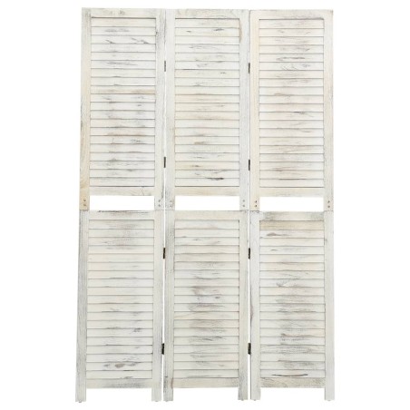 vidaXL Biombo de 3 paneles madera blanco envejecido 105x165 cm