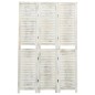 vidaXL Biombo de 3 paneles madera blanco envejecido 105x165 cm vidaXL Biombo de 3 paneles madera blanco envejecido 105x165 cm