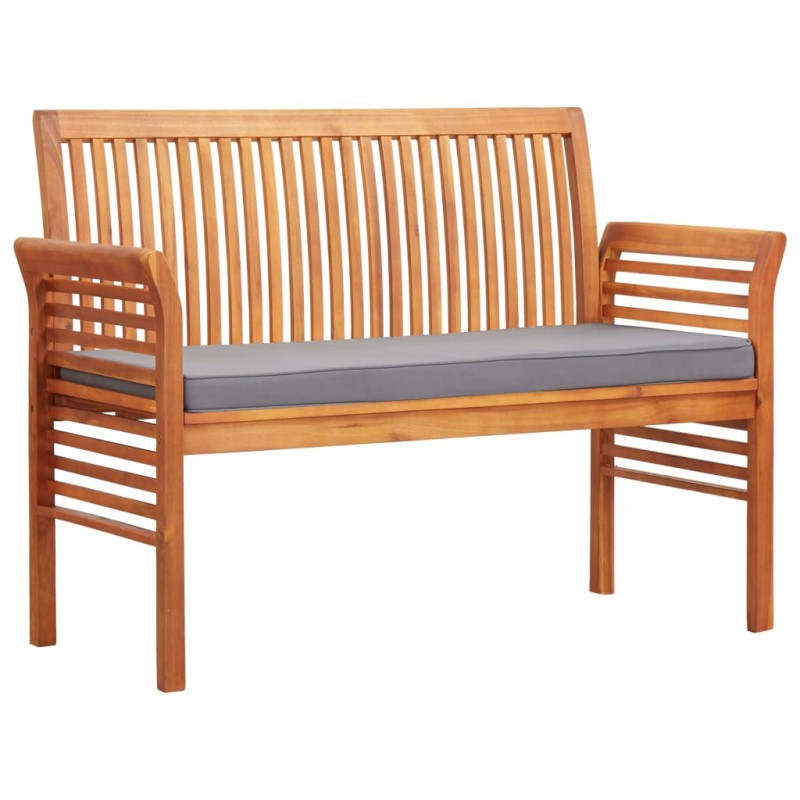 vidaXL Banco de jardín 2 plazas con cojín madera maciza acacia 120 cm vidaXL Banco de jardín 2 plazas con cojín madera maciza acacia 120 cm