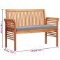 vidaXL Banco de jardín 2 plazas con cojín madera maciza acacia 120 cm vidaXL Banco de jardín 2 plazas con cojín madera maciza acacia 120 cm