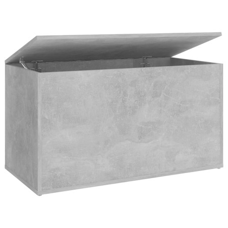 vidaXL Baúl almacenaje madera contrachapada gris hormigón 84x42x46 cm