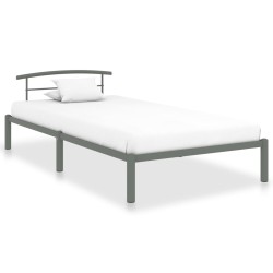 vidaXL Estructura de cama de metal gris 90x200 cm