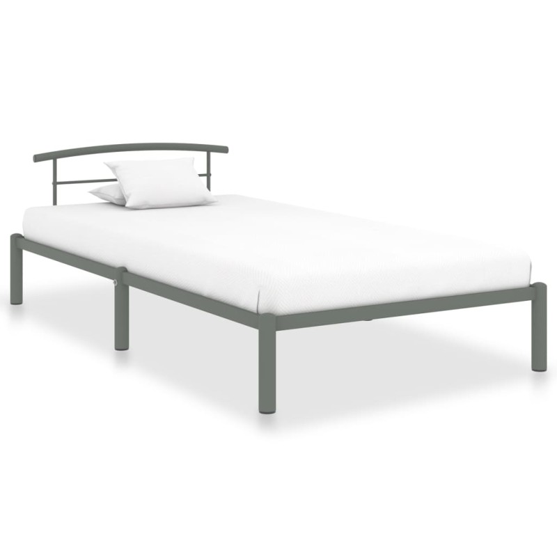 vidaXL Estructura de cama de metal gris 90x200 cm vidaXL Estructura de cama de metal gris 90x200 cm