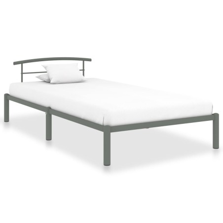 vidaXL Estructura de cama de metal gris 90x200 cm