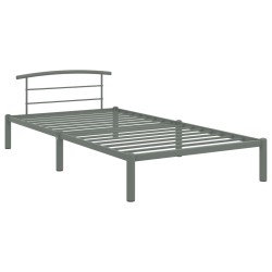 vidaXL Estructura de cama de metal gris 90x200 cm