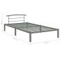 vidaXL Estructura de cama de metal gris 90x200 cm vidaXL Estructura de cama de metal gris 90x200 cm