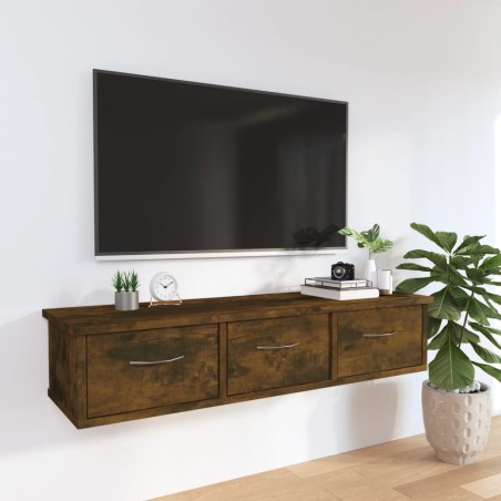 vidaXL Armario pared madera contrachapada roble ahumado 88x26x18,5 cm