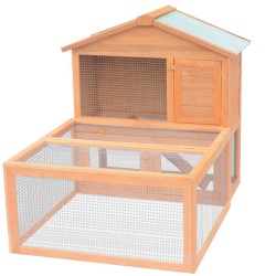vidaXL Conejera jaula de animales con patio exterior madera  