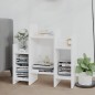 vidaXL Armario auxiliar de madera contrachapada blanco 60x26x60 cm vidaXL Armario auxiliar de madera contrachapada blanco 60x26x60 cm