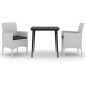 vidaXL Set comedor de jardín 3 pzas y cojines ratán sintético y vidrio vidaXL Set comedor de jardín 3 pzas y cojines ratán sintético y vidrio