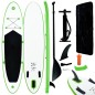 vidaXL Juego de tabla de paddle surf hinchable verde y blanco vidaXL Juego de tabla de paddle surf hinchable verde y blanco