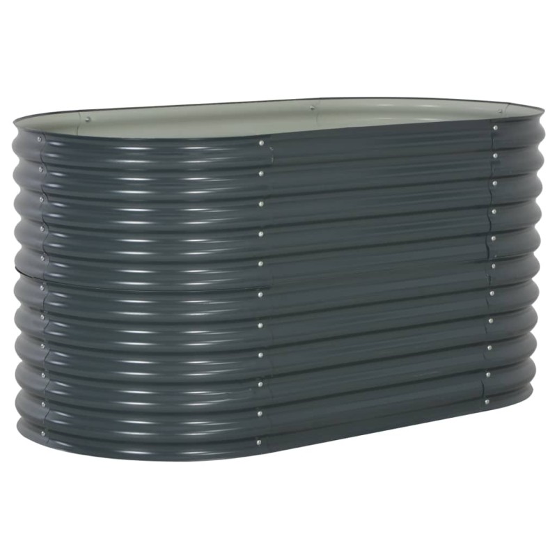 vidaXL Arriate de acero galvanizado gris 160x80x81 cm