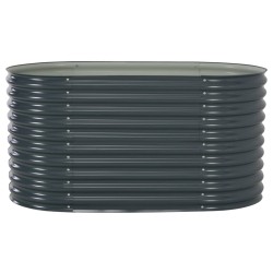 vidaXL Arriate de acero galvanizado gris 160x80x81 cm