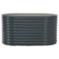 vidaXL Arriate de acero galvanizado gris 160x80x81 cm