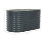 vidaXL Arriate de acero galvanizado gris 160x80x81 cm