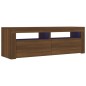 vidaXL Mueble de TV con luces LED marrón roble 120x35x40 cm