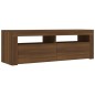 vidaXL Mueble de TV con luces LED marrón roble 120x35x40 cm