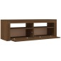 vidaXL Mueble de TV con luces LED marrón roble 120x35x40 cm