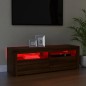 vidaXL Mueble de TV con luces LED marrón roble 120x35x40 cm