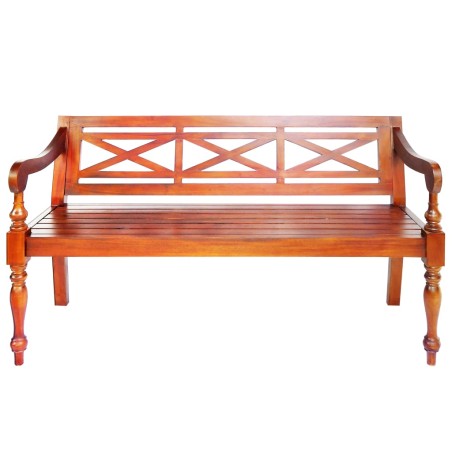 vidaXL Banco Batavia madera maciza de caoba marrón oscuro 136 cm