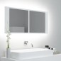 vidaXL Armario espejo de baño con luz LED acrílico blanco 100x12x45 cm vidaXL Armario espejo de baño con luz LED acrílico blanco 100x12x45 cm
