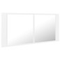 vidaXL Armario espejo de baño con luz LED acrílico blanco 100x12x45 cm vidaXL Armario espejo de baño con luz LED acrílico blanco 100x12x45 cm