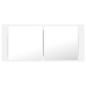 vidaXL Armario espejo de baño con luz LED acrílico blanco 100x12x45 cm vidaXL Armario espejo de baño con luz LED acrílico blanco 100x12x45 cm