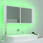 vidaXL Armario espejo de baño con luz LED acrílico blanco 100x12x45 cm vidaXL Armario espejo de baño con luz LED acrílico blanco 100x12x45 cm