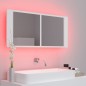 vidaXL Armario espejo de baño con luz LED acrílico blanco 100x12x45 cm vidaXL Armario espejo de baño con luz LED acrílico blanco 100x12x45 cm