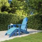 vidaXL Silla de jardín Adirondack con reposapiés HDPE azul aguamarina vidaXL Silla de jardín Adirondack con reposapiés HDPE azul aguamarina
