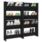 vidaXL Zapateros de pared 4 uds madera contrachapada negro 60x18x60 cm vidaXL Zapateros de pared 4 uds madera contrachapada negro 60x18x60 cm