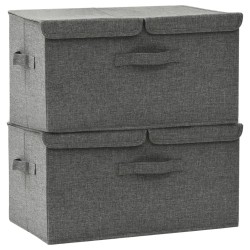 vidaXL Cajas de almacenaje 2 unidades tela gris antracita 50x30x25 cm