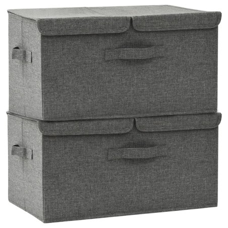 vidaXL Cajas de almacenaje 2 unidades tela gris antracita 50x30x25 cm