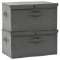 vidaXL Cajas de almacenaje 2 unidades tela gris antracita 50x30x25 cm vidaXL Cajas de almacenaje 2 unidades tela gris antracita 50x30x25 cm