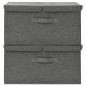 vidaXL Cajas de almacenaje 2 unidades tela gris antracita 50x30x25 cm vidaXL Cajas de almacenaje 2 unidades tela gris antracita 50x30x25 cm